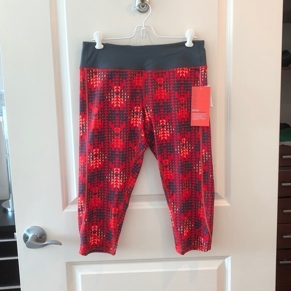 Zella Red Blaze Run Geo Print Leggings Size M - Picture 7 of 16